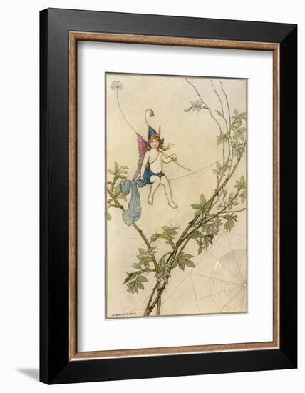 Puck Seated on a Spider's Thread-Warwick Goble-Framed Photographic Print