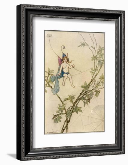 Puck Seated on a Spider's Thread-Warwick Goble-Framed Photographic Print