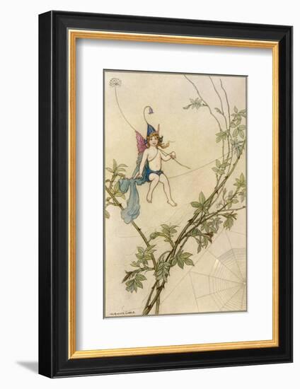 Puck Seated on a Spider's Thread-Warwick Goble-Framed Photographic Print