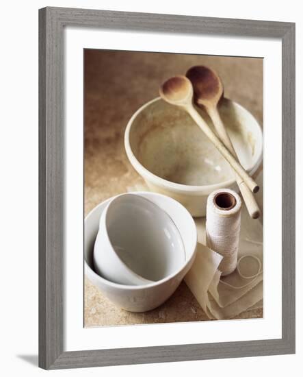 Pudding Basins, Wooden Spoons, Kitchen String, Baking Parchment-Michael Paul-Framed Photographic Print