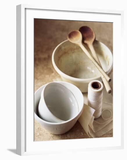 Pudding Basins, Wooden Spoons, Kitchen String, Baking Parchment-Michael Paul-Framed Photographic Print