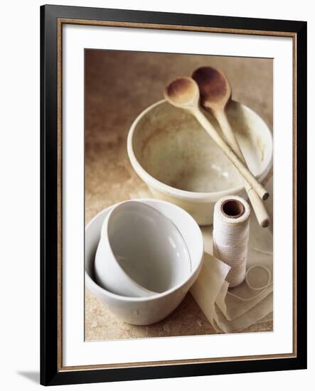 Pudding Basins, Wooden Spoons, Kitchen String, Baking Parchment-Michael Paul-Framed Photographic Print