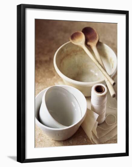 Pudding Basins, Wooden Spoons, Kitchen String, Baking Parchment-Michael Paul-Framed Photographic Print