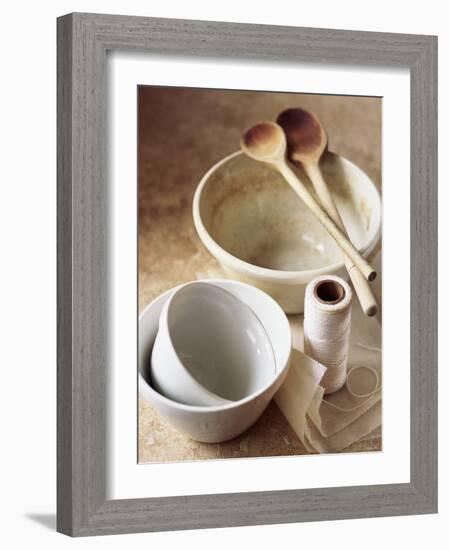 Pudding Basins, Wooden Spoons, Kitchen String, Baking Parchment-Michael Paul-Framed Photographic Print