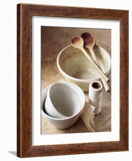 Pudding Basins, Wooden Spoons, Kitchen String, Baking Parchment-Michael Paul-Framed Photographic Print