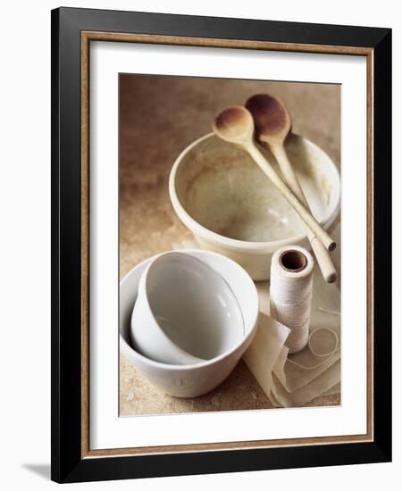 Pudding Basins, Wooden Spoons, Kitchen String, Baking Parchment-Michael Paul-Framed Photographic Print