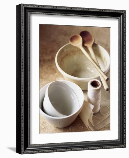 Pudding Basins, Wooden Spoons, Kitchen String, Baking Parchment-Michael Paul-Framed Photographic Print