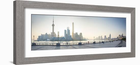 Pudong Skyline across the Huangpu River, the Bund, Shanghai, China-Jon Arnold-Framed Photographic Print