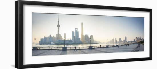 Pudong Skyline across the Huangpu River, the Bund, Shanghai, China-Jon Arnold-Framed Photographic Print