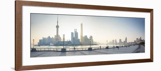 Pudong Skyline across the Huangpu River, the Bund, Shanghai, China-Jon Arnold-Framed Photographic Print