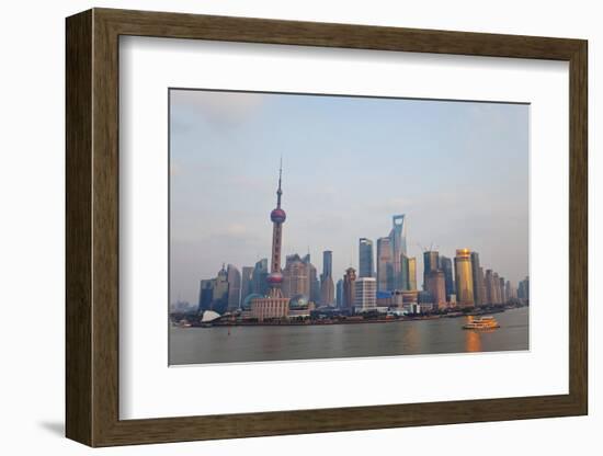 Pudong Skyline and Huangpu River, Shanghai, China-Peter Adams-Framed Photographic Print