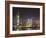 Pudong Skyline at Night across the Huangpu River, Oriental Pearl Tower on Left, Shanghai, China, As-Amanda Hall-Framed Photographic Print