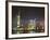 Pudong Skyline at Night across the Huangpu River, Oriental Pearl Tower on Left, Shanghai, China, As-Amanda Hall-Framed Photographic Print