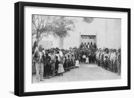 Pueblo Dance Gathering, 1900-American Photographer-Framed Photographic Print