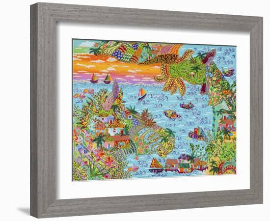 Pueblo del Mar-Debra Denise Purcell-Framed Giclee Print