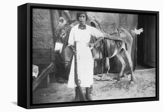 Pueblo Girl and Burro, 1900-American Photographer-Framed Premier Image Canvas