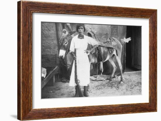 Pueblo Girl and Burro, 1900-American Photographer-Framed Photographic Print