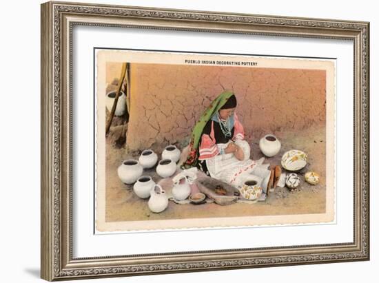 Pueblo Indian Painting Pottery-null-Framed Art Print