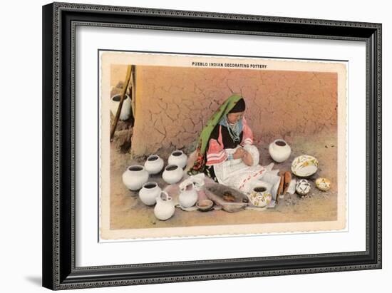 Pueblo Indian Painting Pottery-null-Framed Art Print