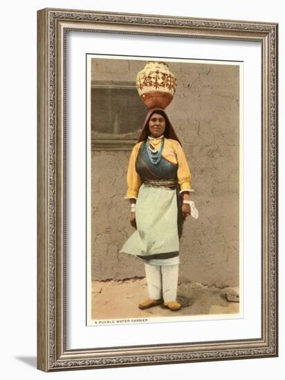 Pueblo Indian Water Carrier-null-Framed Art Print