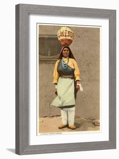 Pueblo Indian Water Carrier-null-Framed Art Print