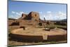 Pueblo Mission in Background), Kiva in Foreground, Pecos National Historic Park, New Mexico, U.S.A.-Richard Maschmeyer-Mounted Photographic Print