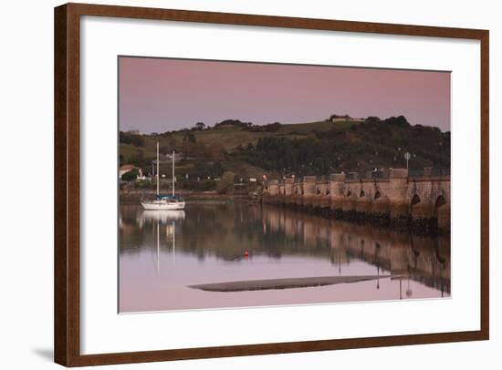 Puente de la Maza bridge at dusk, San Vicente de la Barquera, Cantabria Province, Spain-null-Framed Photographic Print