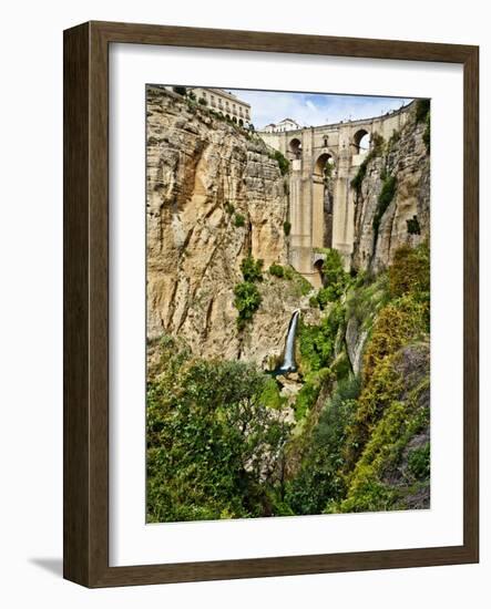 Puente Nuevo (New Bridge) over the El Tajo Gorge of the River Guadalevin, Ronda, Andalucia, Spain-Giles Bracher-Framed Photographic Print