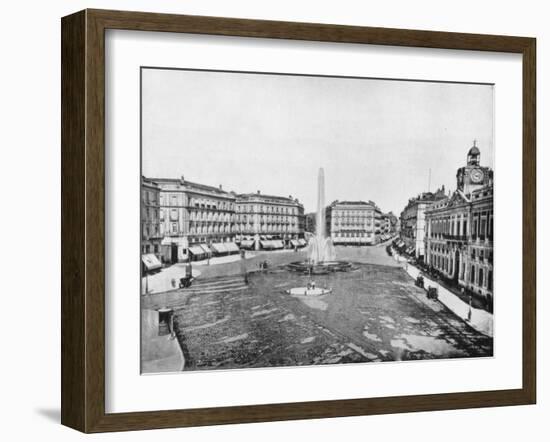 Puerta Del Sol, Madrid, Spain, Late 19th Century-John L Stoddard-Framed Giclee Print