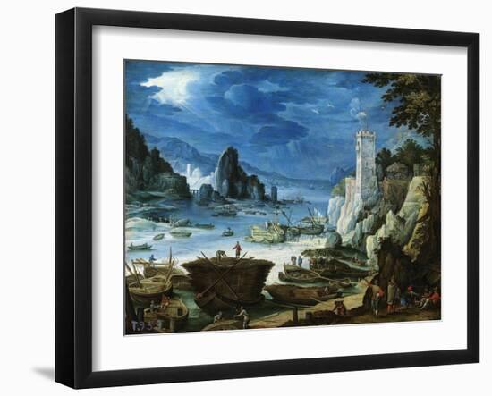 Puerto Con Castillo, Ca. 1601-Paul Bril-Framed Giclee Print