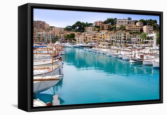 Puerto De Soller Port of Mallorca with Llaut Boats in Balearic Island-holbox-Framed Premier Image Canvas