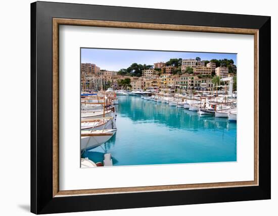 Puerto De Soller Port of Mallorca with Llaut Boats in Balearic Island-holbox-Framed Photographic Print