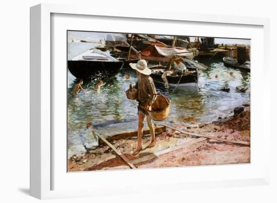 Puerto De Valencia, 1897-Joaquín Sorolla y Bastida-Framed Giclee Print