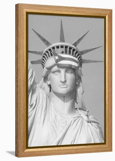 Puerto Rican Flag on Statue of Liberty-null-Framed Premier Image Canvas