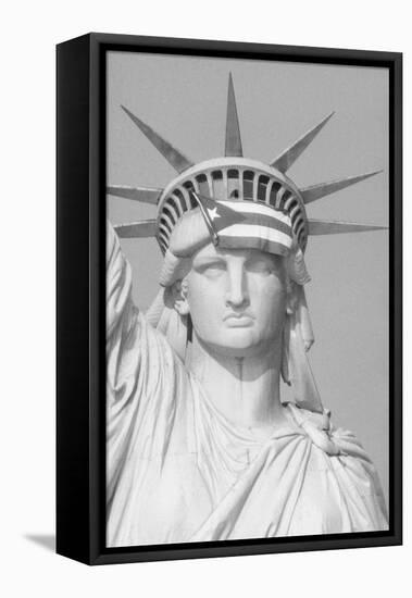 Puerto Rican Flag on Statue of Liberty-null-Framed Premier Image Canvas