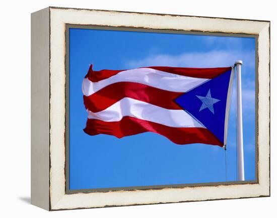 Puerto Rican Flag, San Juan, Puerto Rico-John Elk III-Framed Premier Image Canvas