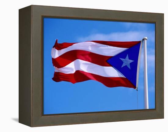 Puerto Rican Flag, San Juan, Puerto Rico-John Elk III-Framed Premier Image Canvas