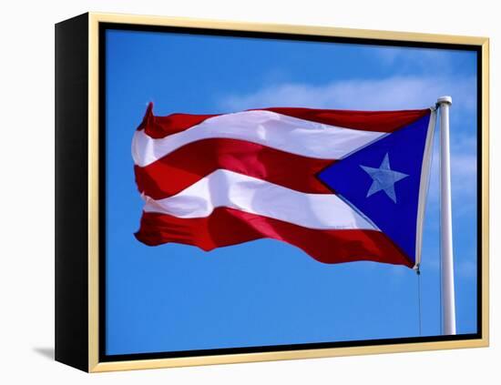 Puerto Rican Flag, San Juan, Puerto Rico-John Elk III-Framed Premier Image Canvas