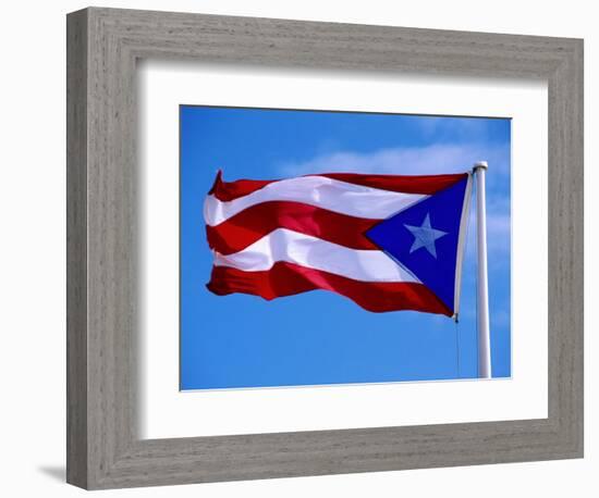 Puerto Rican Flag, San Juan, Puerto Rico-John Elk III-Framed Photographic Print