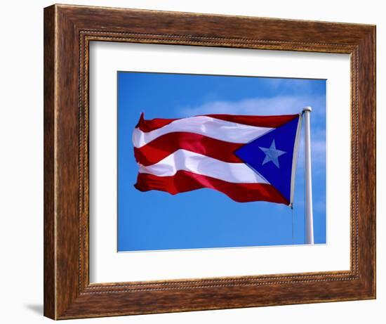 Puerto Rican Flag, San Juan, Puerto Rico-John Elk III-Framed Photographic Print