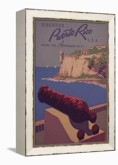 Puerto Rico, USA - Travel Promotional Poster-Lantern Press-Framed Stretched Canvas