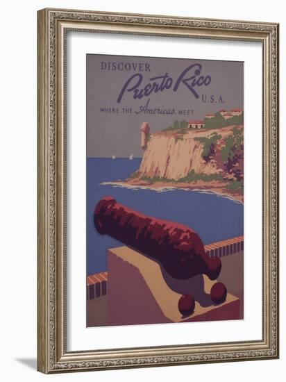 Puerto Rico, USA - Travel Promotional Poster-Lantern Press-Framed Art Print