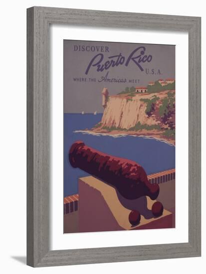 Puerto Rico, USA - Travel Promotional Poster-Lantern Press-Framed Art Print