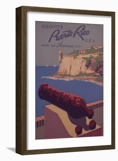 Puerto Rico, USA - Travel Promotional Poster-Lantern Press-Framed Art Print