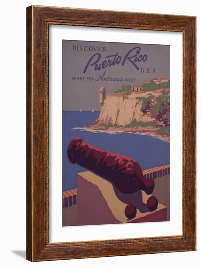 Puerto Rico, USA - Travel Promotional Poster-Lantern Press-Framed Art Print