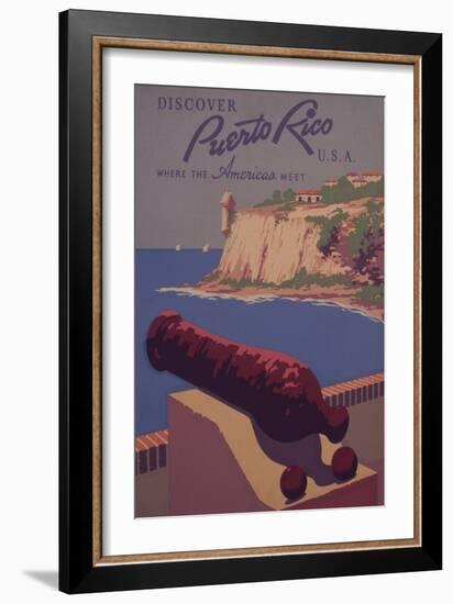 Puerto Rico, USA - Travel Promotional Poster-Lantern Press-Framed Art Print