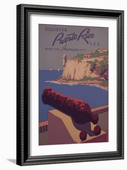 Puerto Rico, USA - Travel Promotional Poster-Lantern Press-Framed Art Print