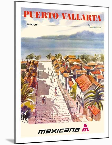 Puerto Vallarta, Mexico - Mexicana Airlines-null-Mounted Giclee Print