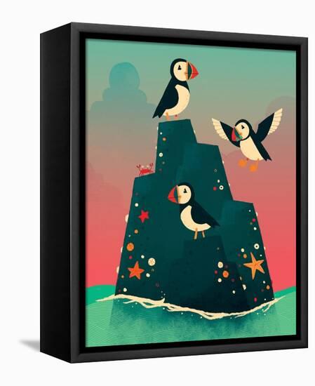 Puffin Rock-Michael Buxton-Framed Stretched Canvas