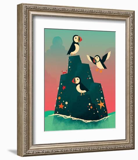 Puffin Rock-Michael Buxton-Framed Art Print